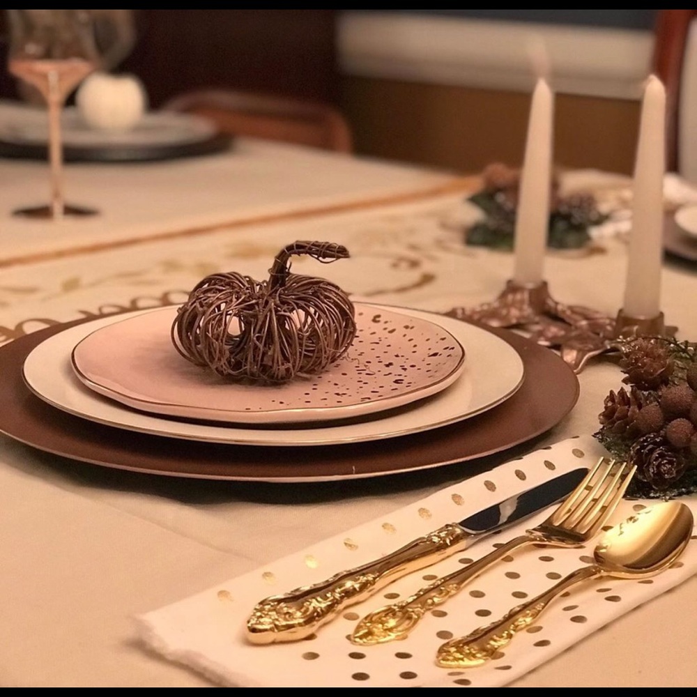 8 Southern Living rose gold plates